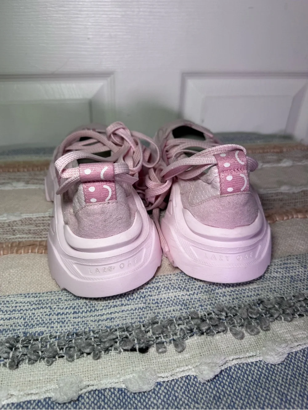 Lazy Oaf  Pink Lace Up Ballet Sneaker.
